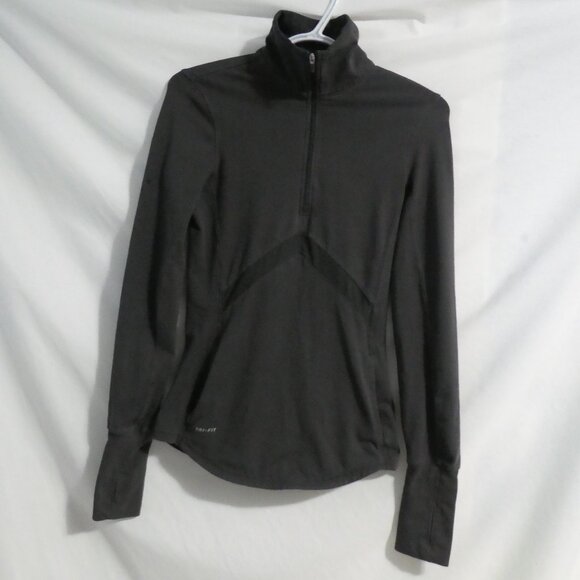 NIKE DRI-FIT | XS extra small | 1/4 Zip-Up Funnel Neck Exercise Jacket W Thumbs - Picture 1 of 15
